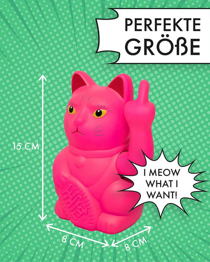 Angry Cat Winkekatze ▷ NEON PINK